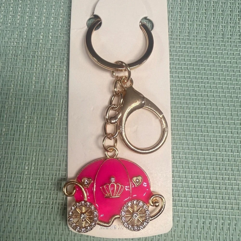 Pink Carriage Keychain NWT